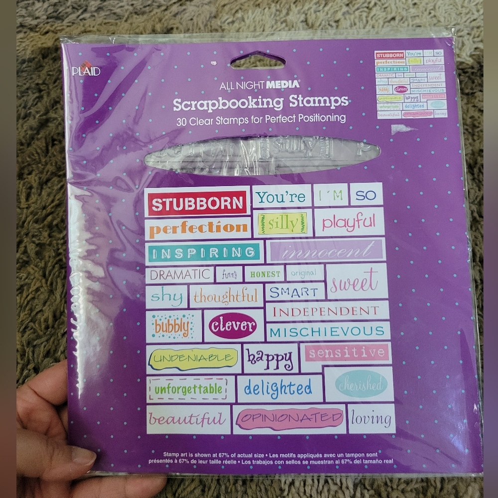 All Night Media Scrapbooking Stamps Clear Attitudes 91407 30 Piece Set
